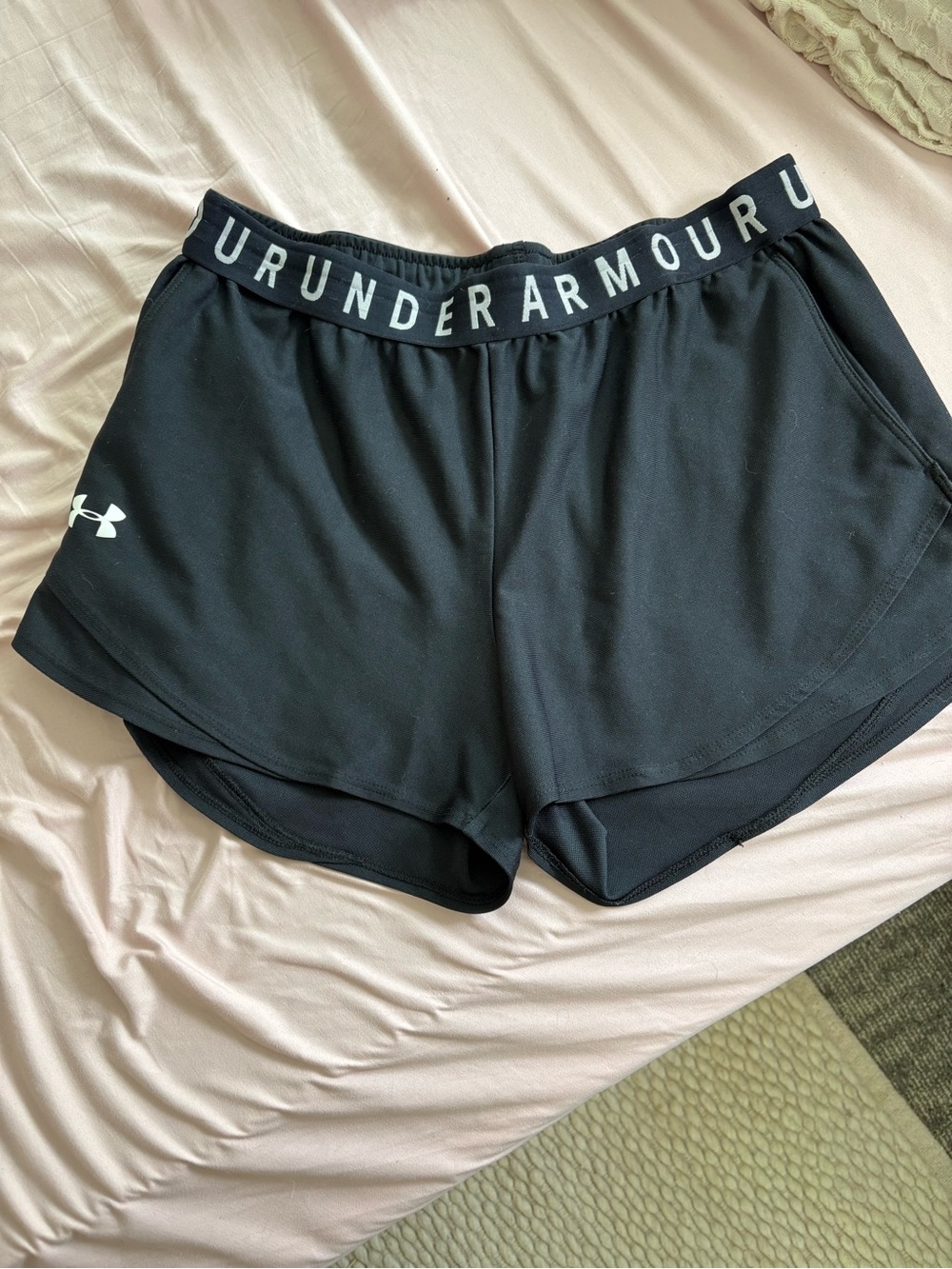 Under Armour Black Athletic Performance Shorts with Branded Elastic Waistband